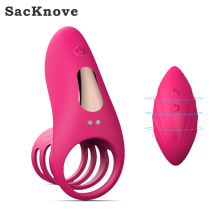 Sacknove Electric G Spot Penis Ring Delay Ejaculation Adjustable Dildo Vibrator Clitoris Hollow Vibrating Cock Ring with Remote